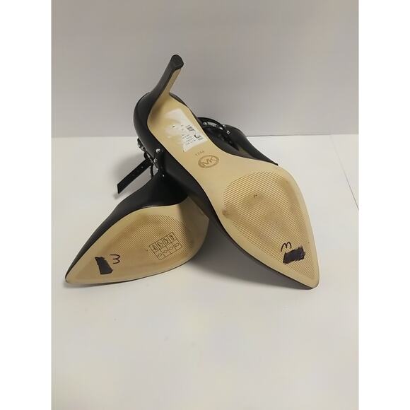 Michael Kors Jeannie 3.75" Heel Studded Ankle Wrap Pump Black 10M - Picture 9 of 10